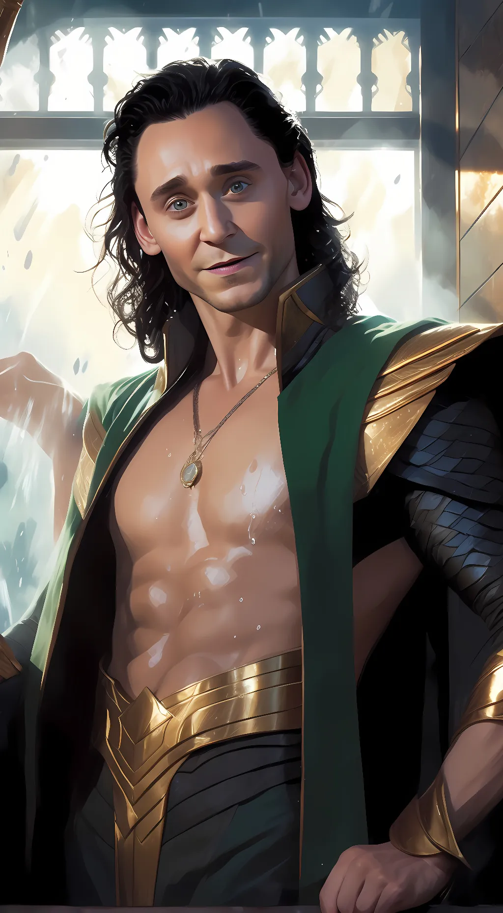 ai character: Loki odinson background