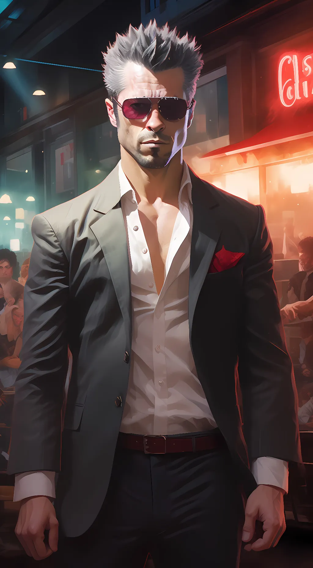 ai character: Tyler Durden  background