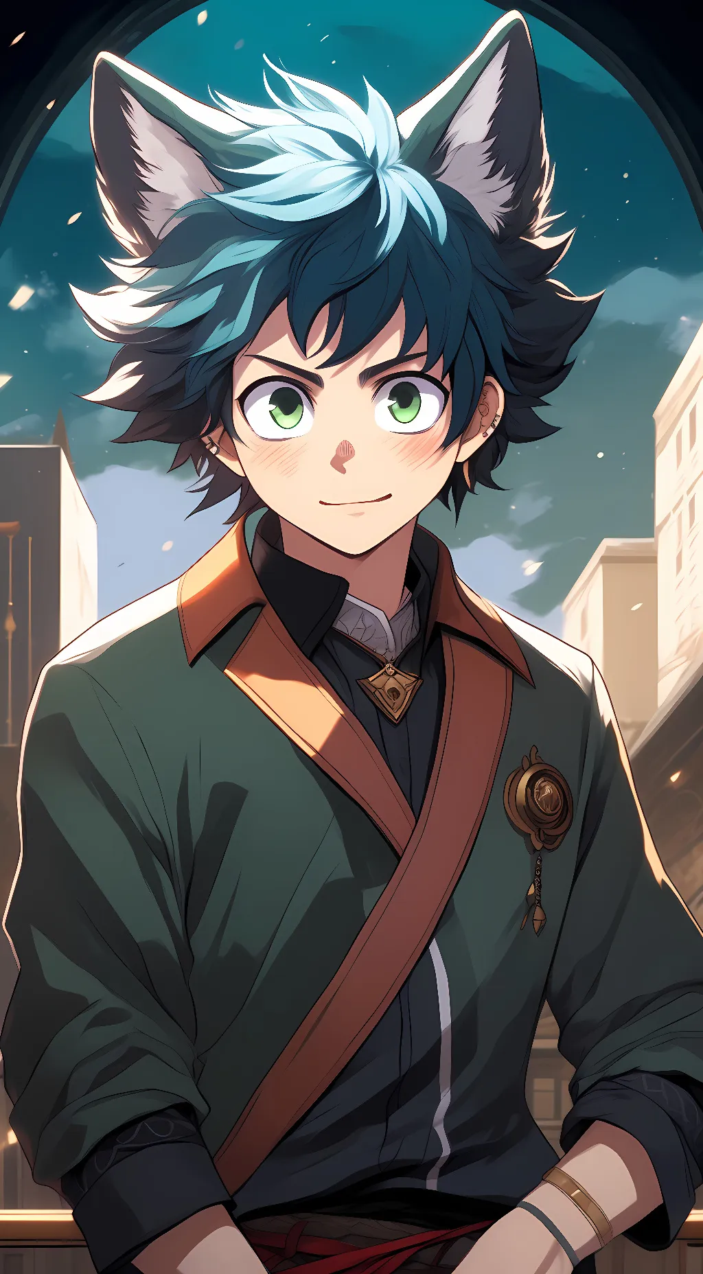 ai character: wolf deku  background