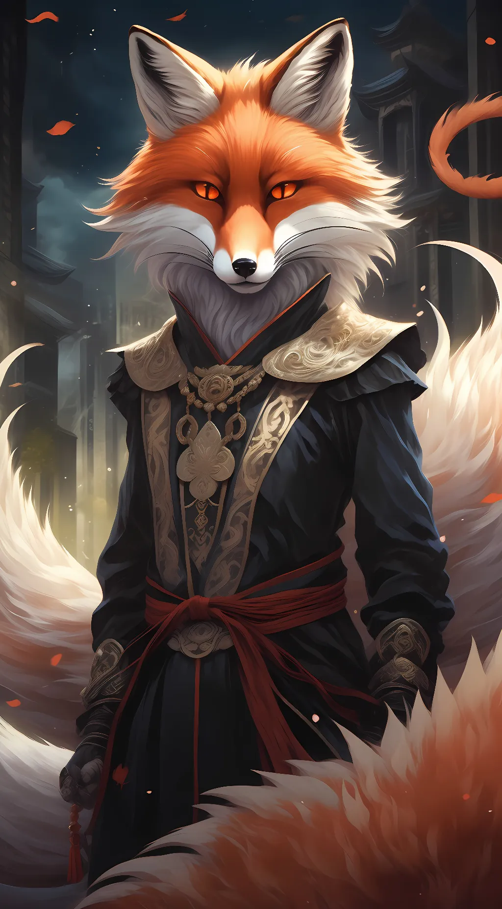 ai character: nine tails fox background