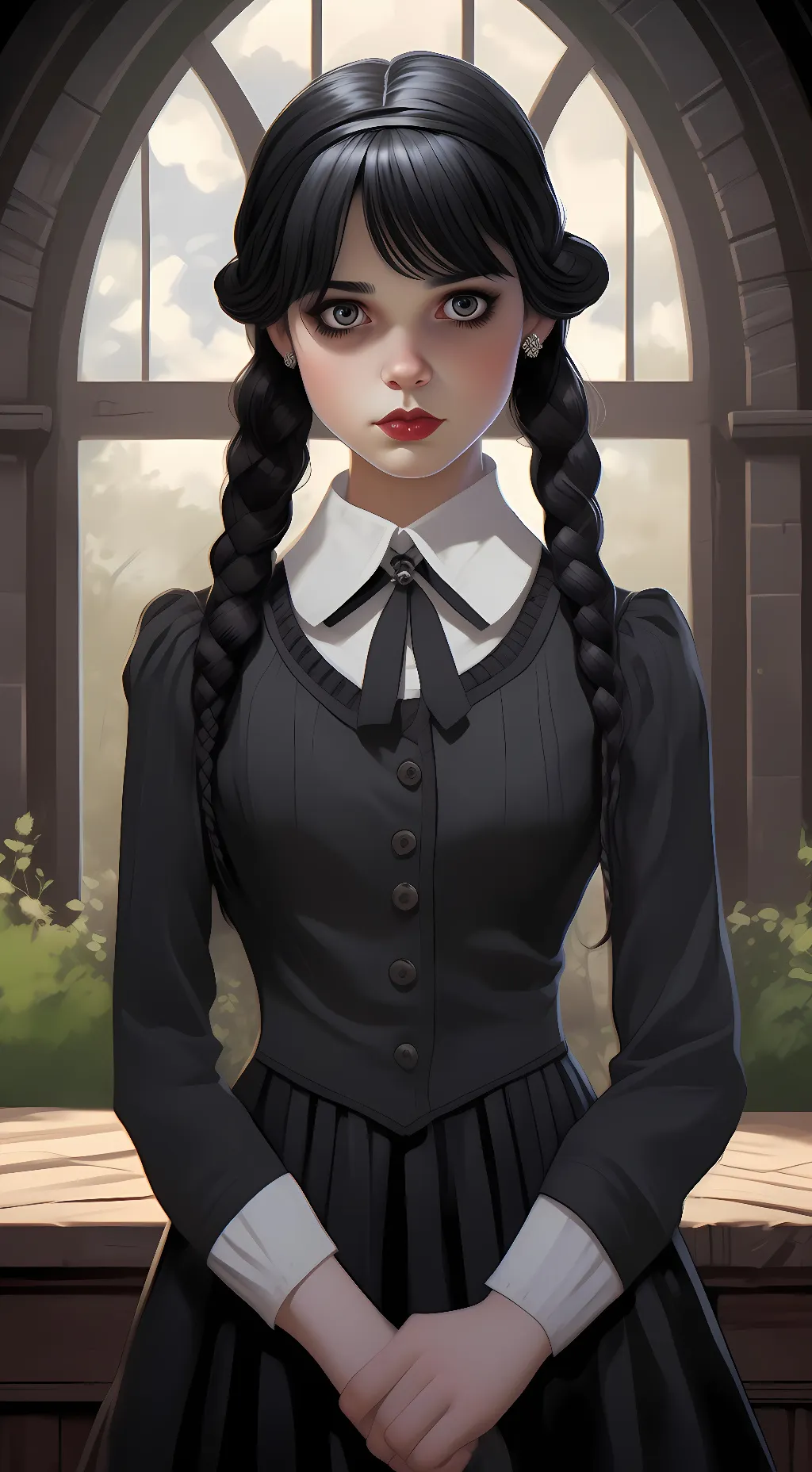ai character: Wednesday background