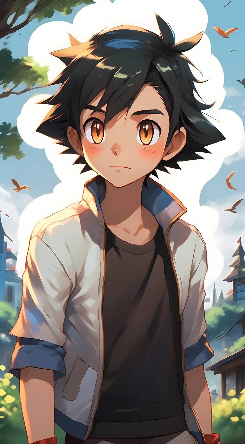ai character: Ash Ketchum background