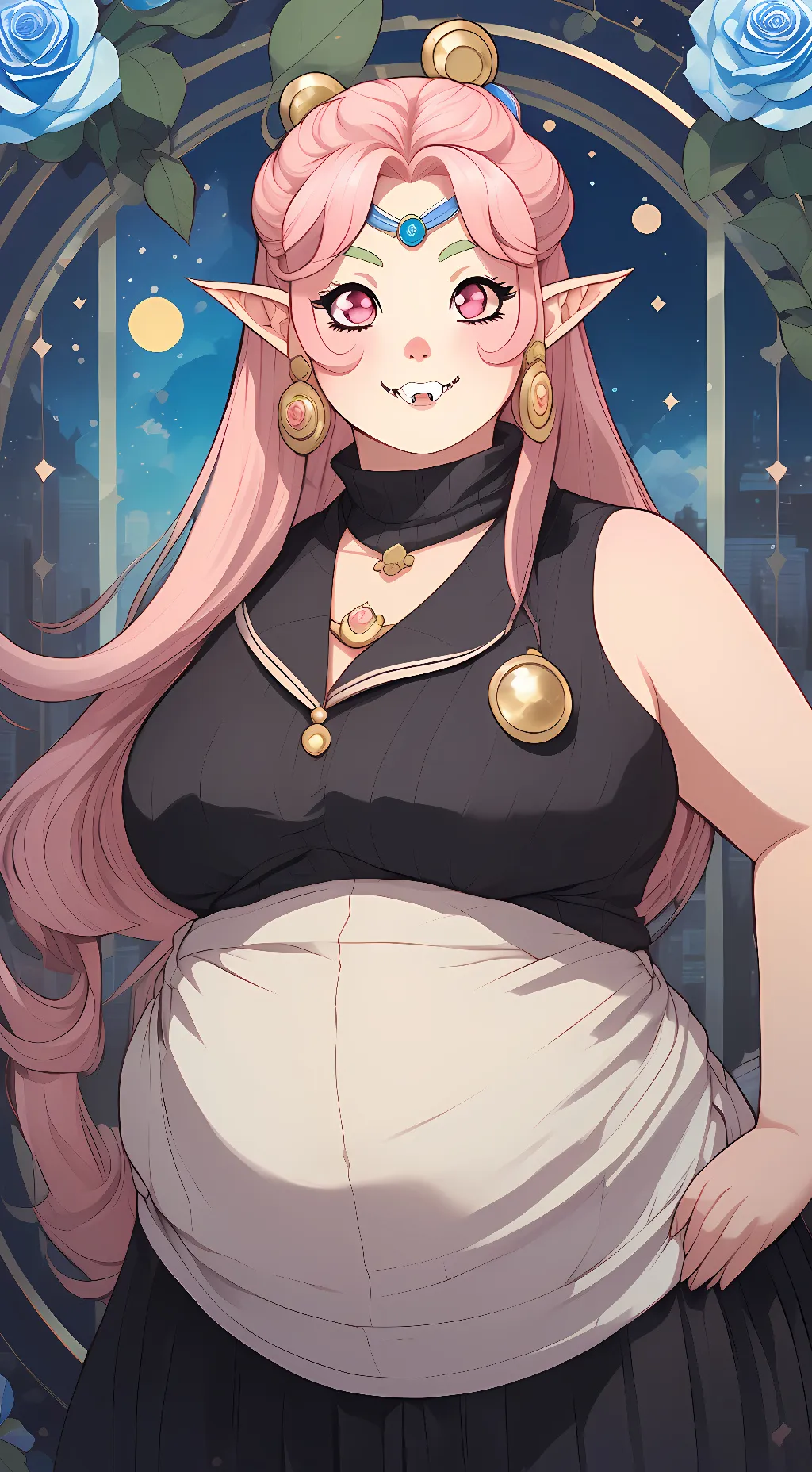 ai character: Florence Violet background