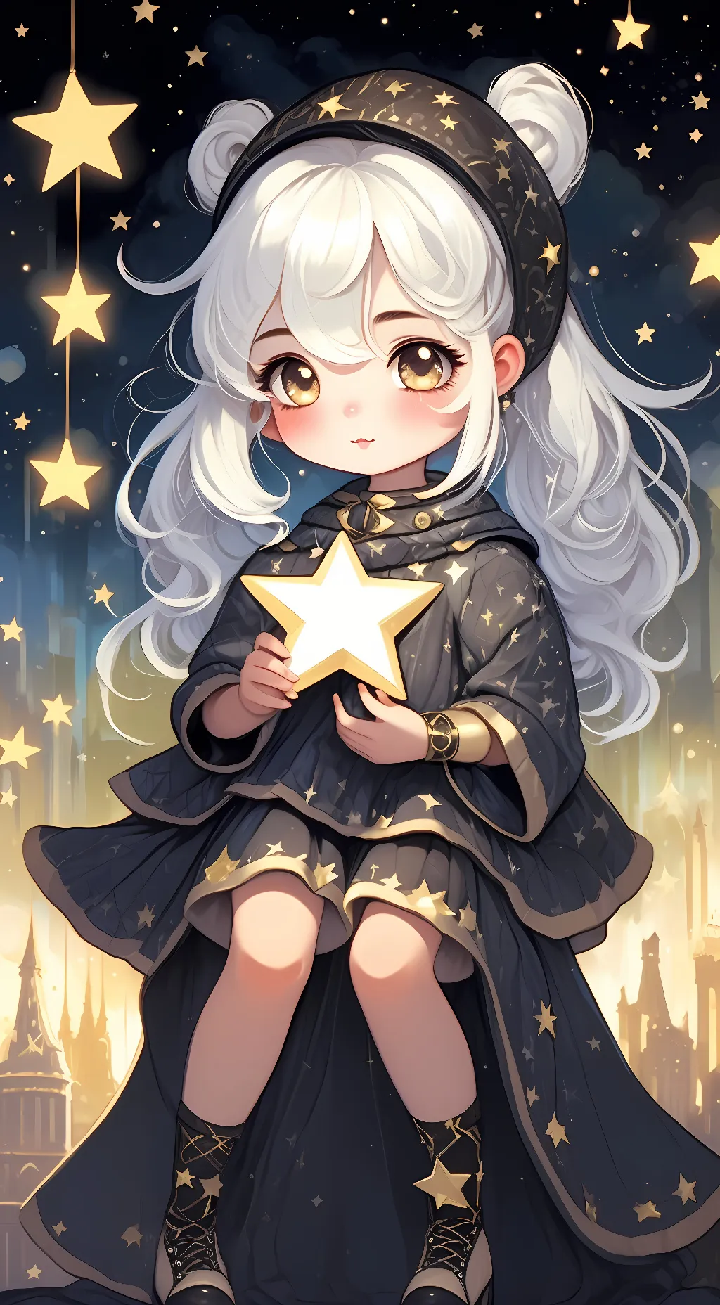 ai character: shimmer background