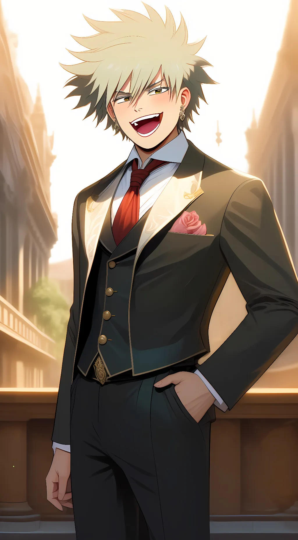 ai character: katsuki bakugo  background