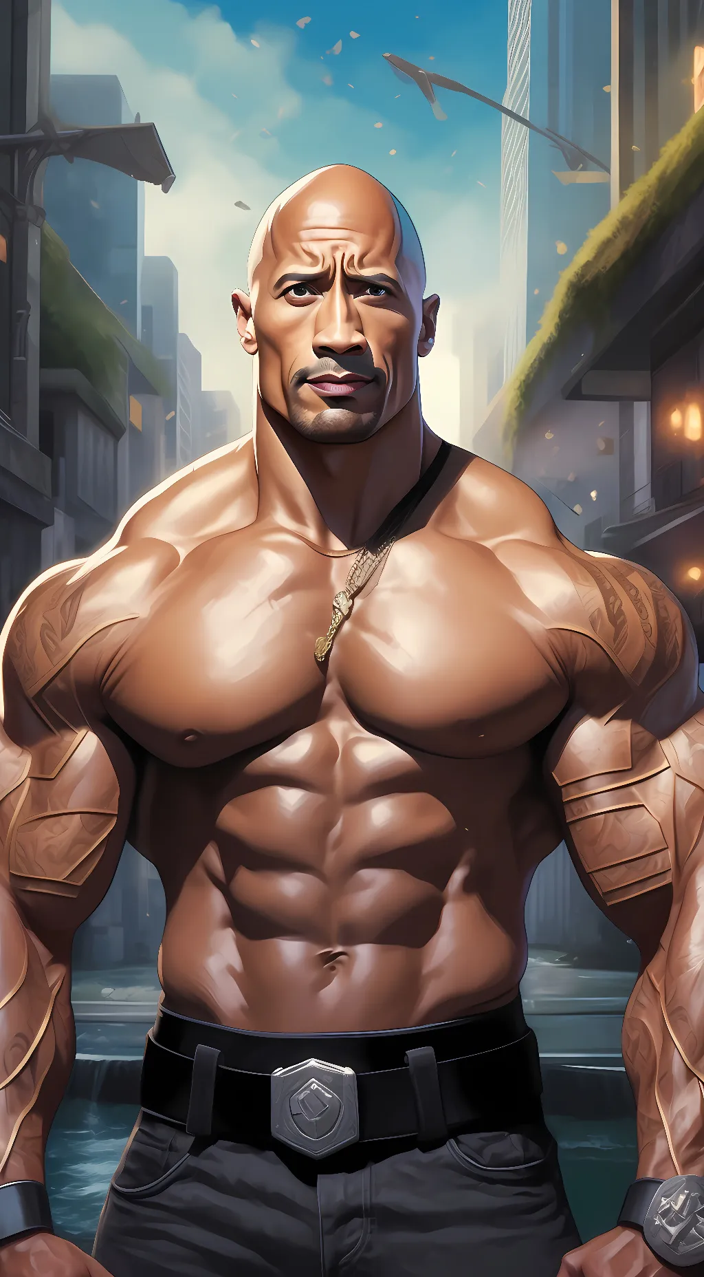 ai character: Dwayne Johnson background