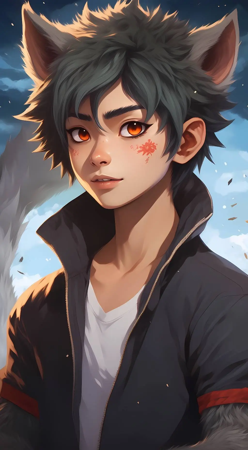 ai character: werewolf deku background