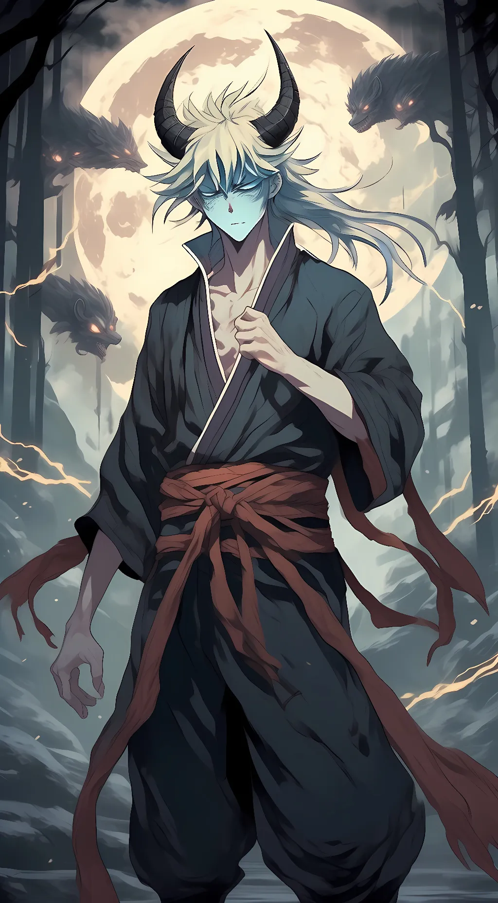 ai character: Zenitsu (Demon AU) background