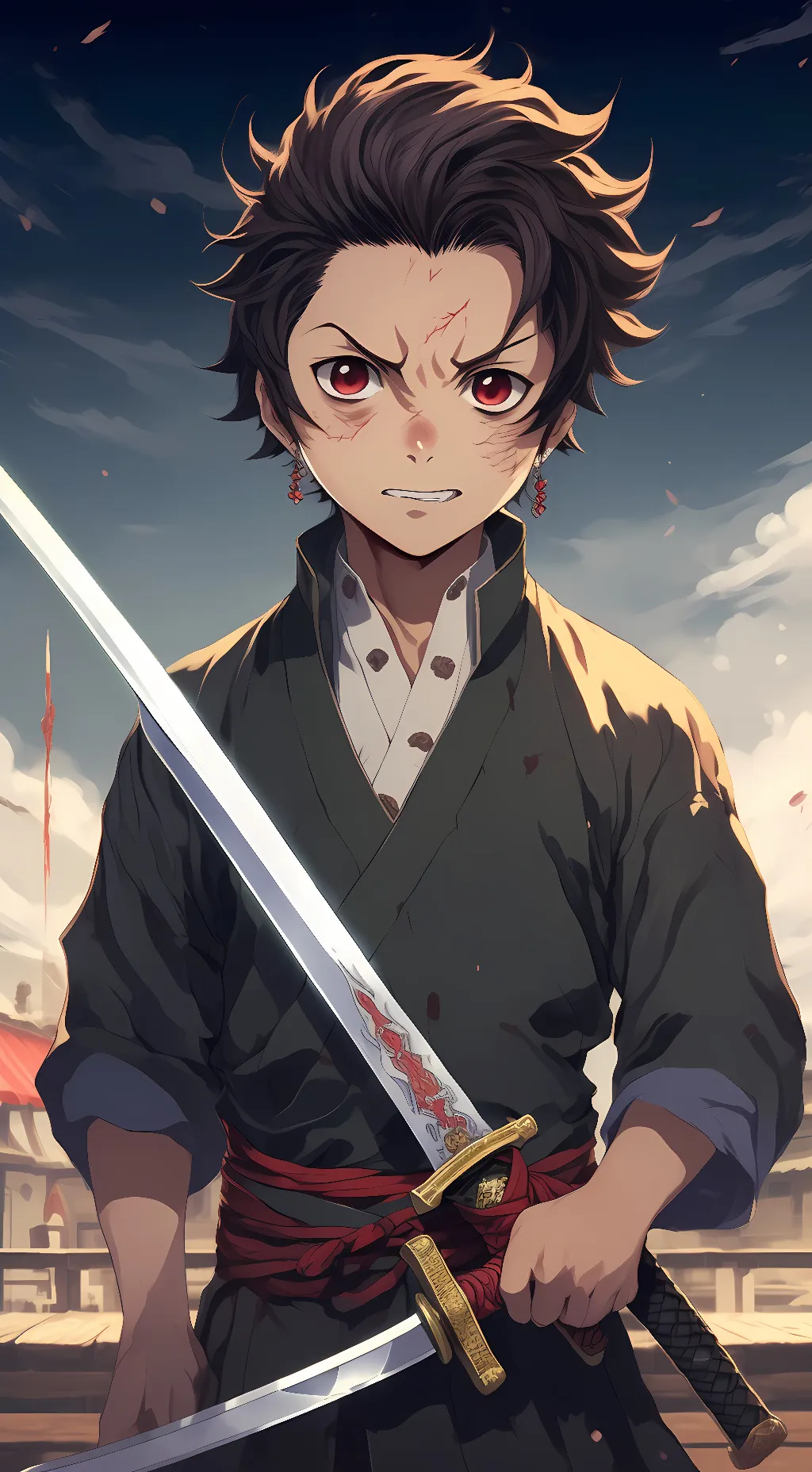 ai character: Tanjiro Kamado  background