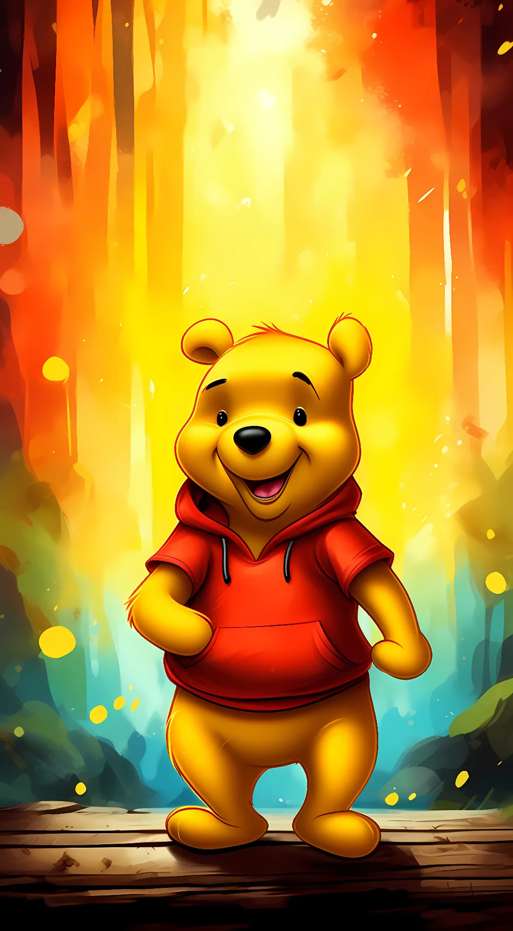 ai character: winnie the pooh  background