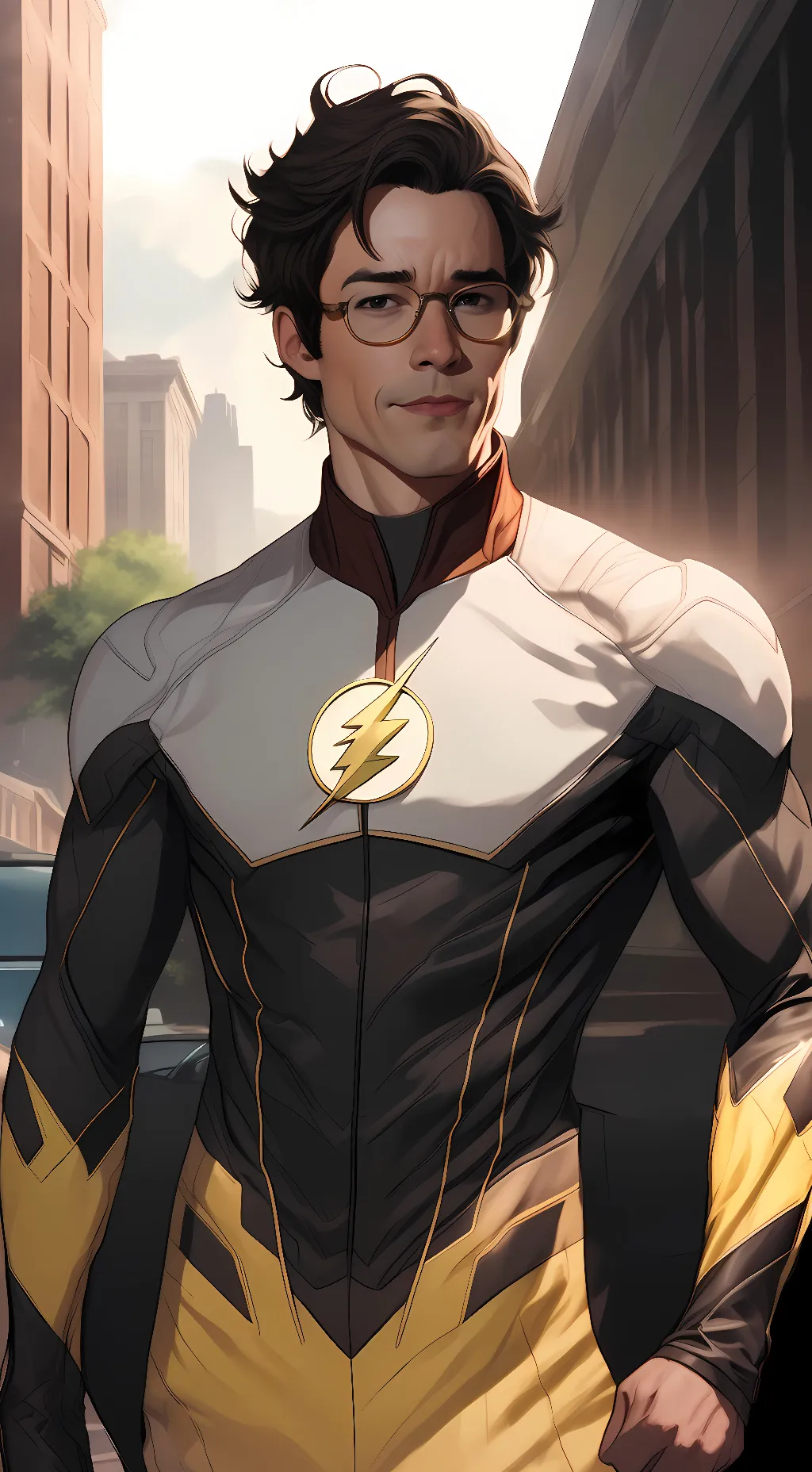 ai character: Harrison wells  background