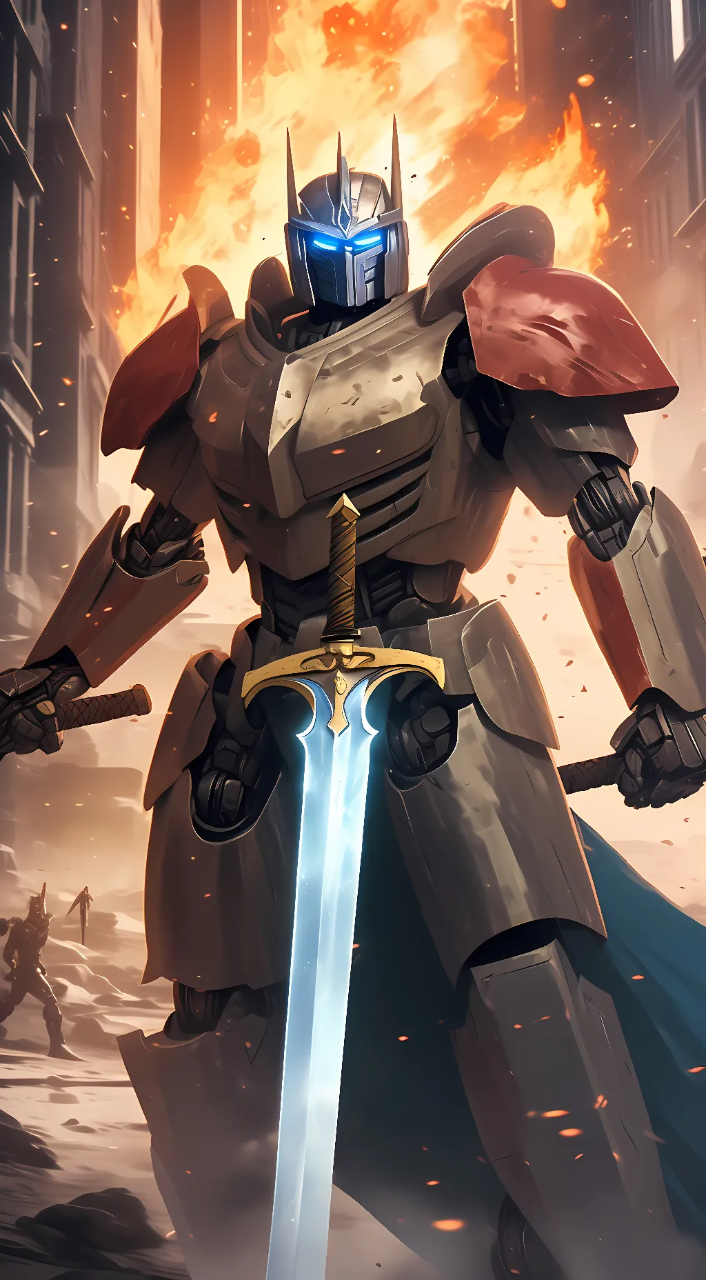 ai character:  optimus prime background