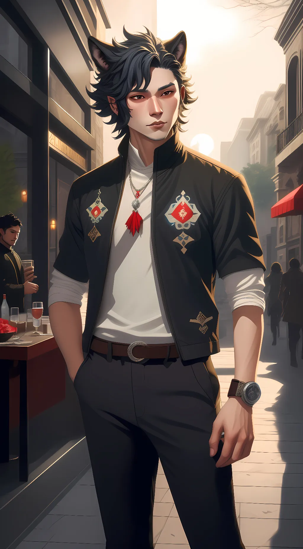ai character: Nicholas Fuentes background