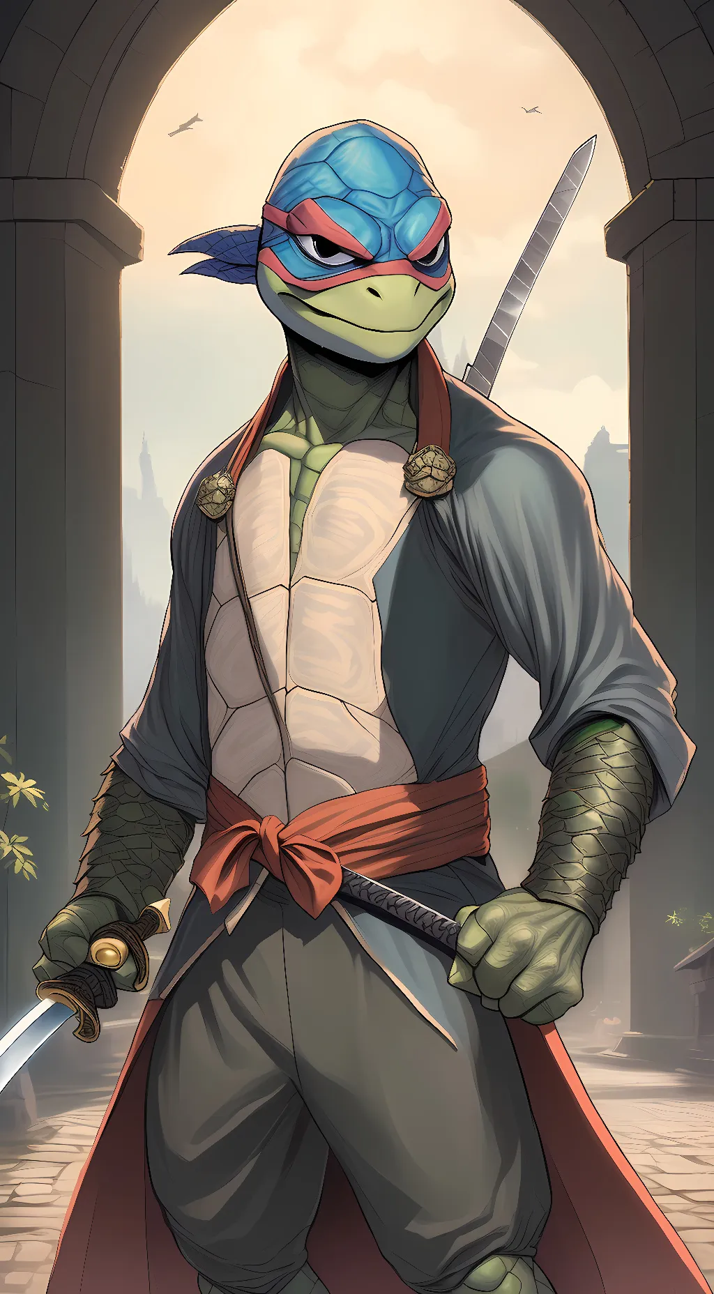 ai character: Rottmnt Leonardo background