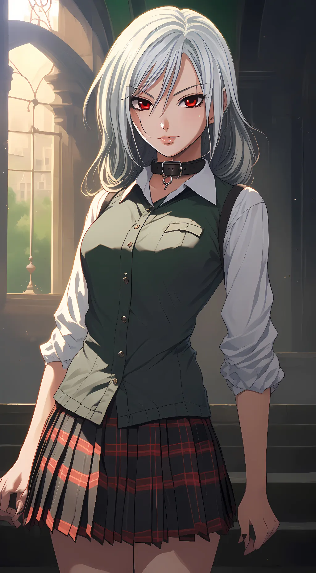 ai character: Moka Akashiya background