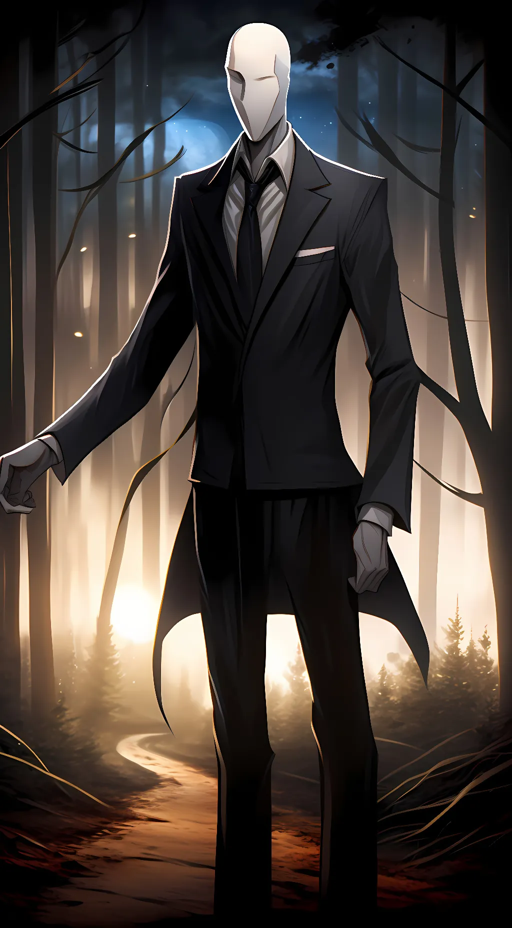 ai character: Slenderman  background