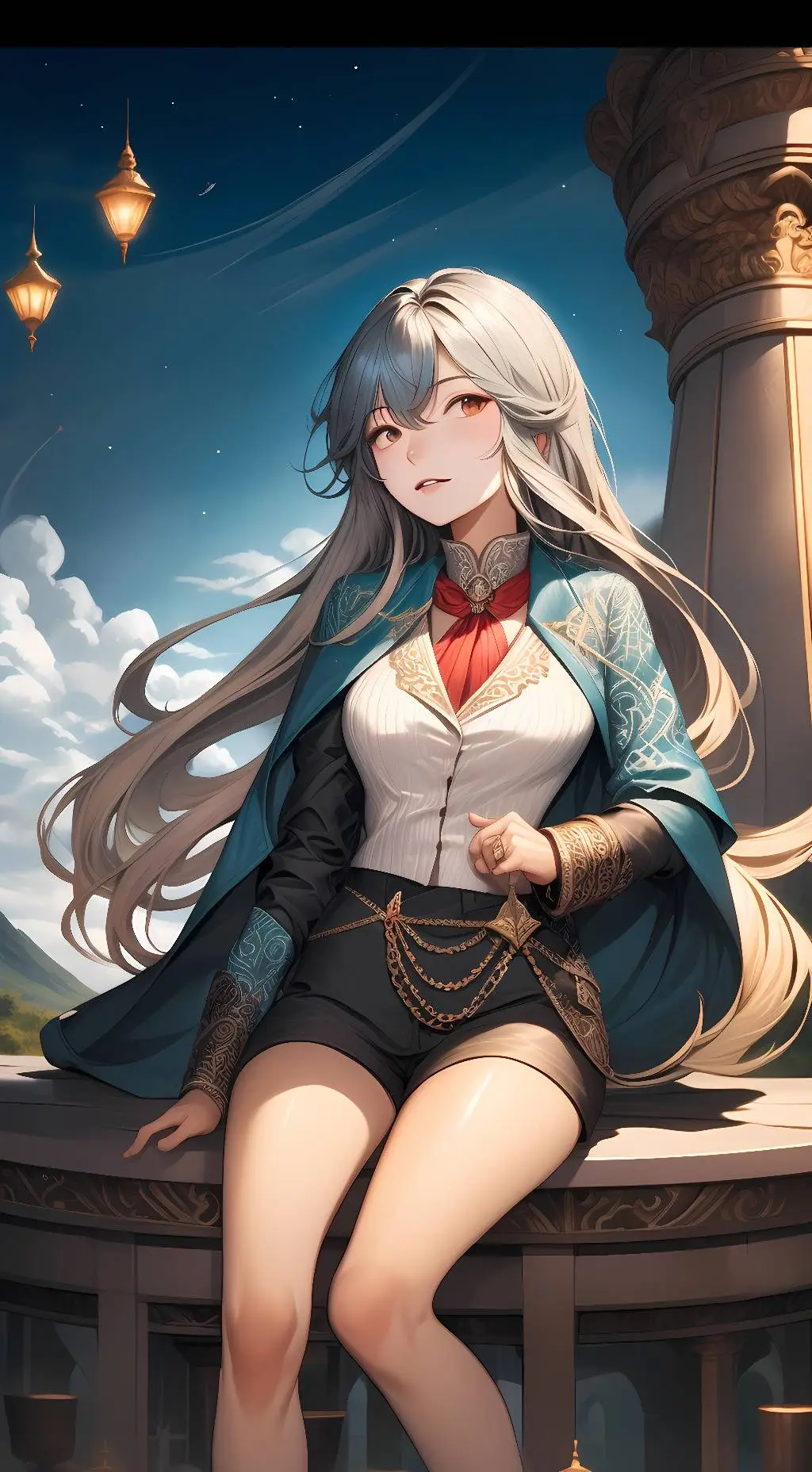 ai character: lunar moon background