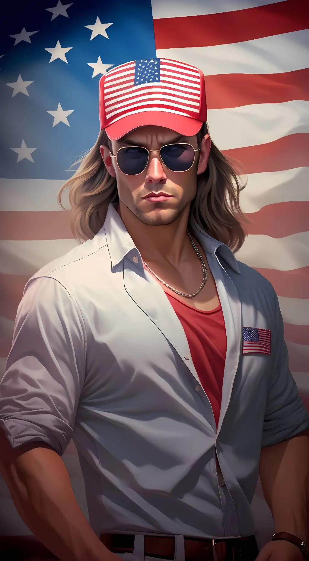 ai character: MAGA Man background