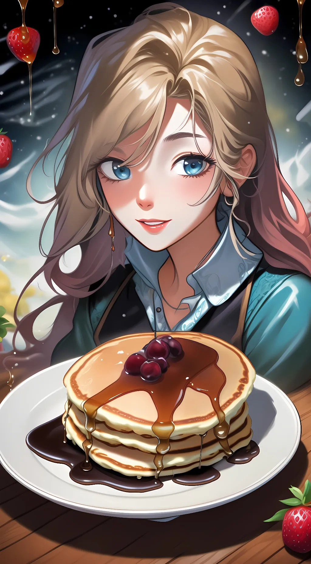 ai character: Pancakes background