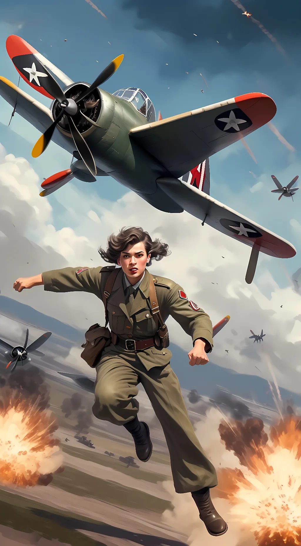 ai character: ww2 dogfight background