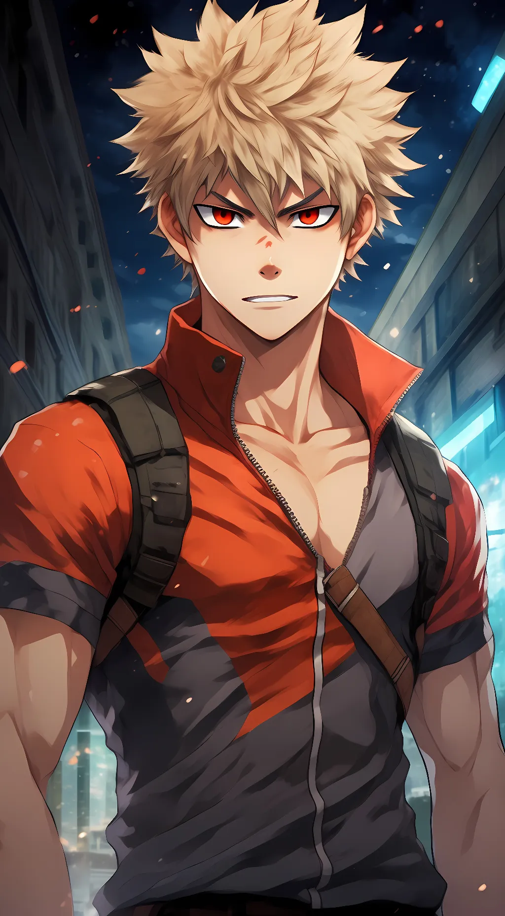 ai character: Katsuki Bakugo background