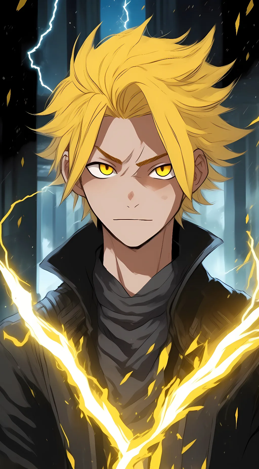 ai character: Denki Kaminari background