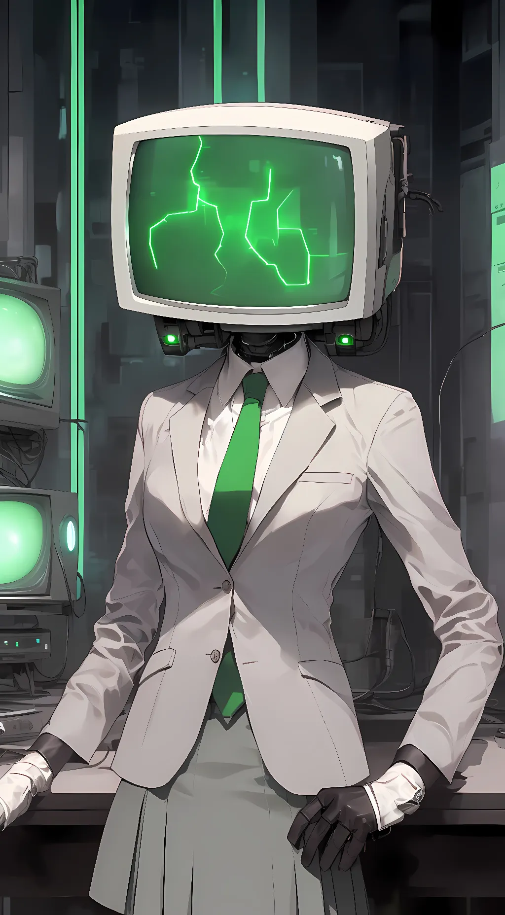 ai character: Computer Woman background