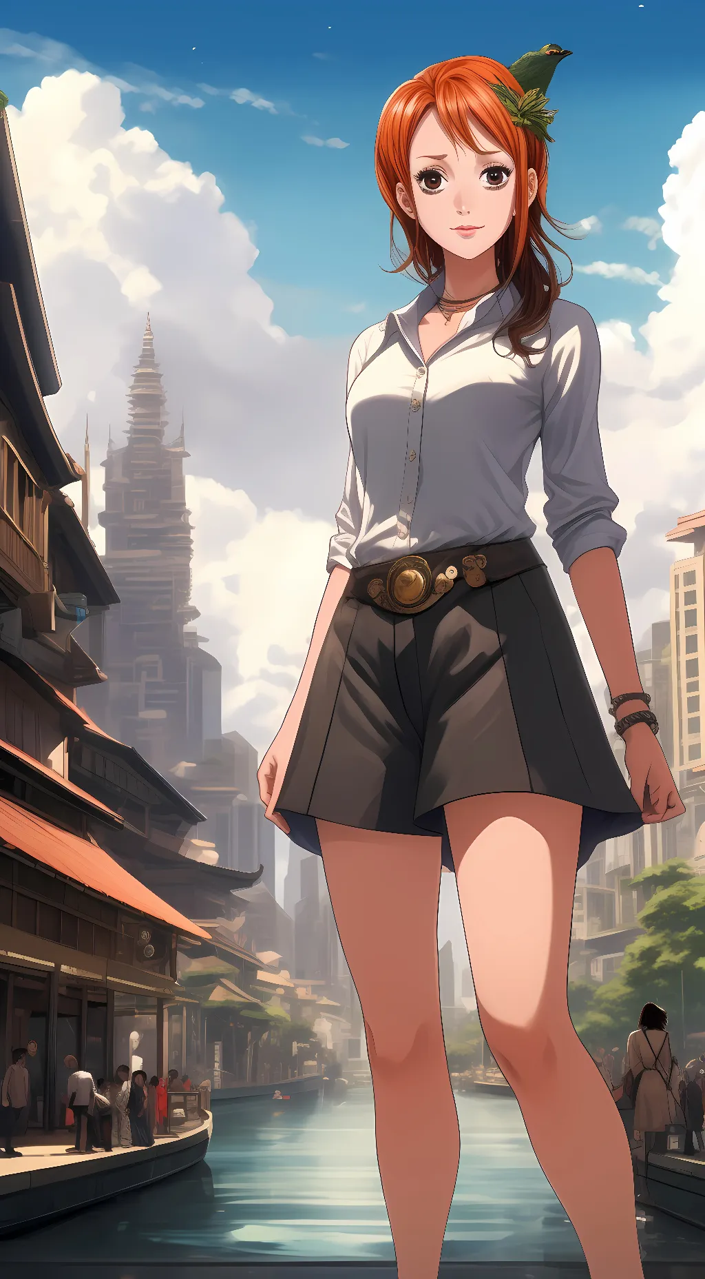 ai character: giantess nami vore background