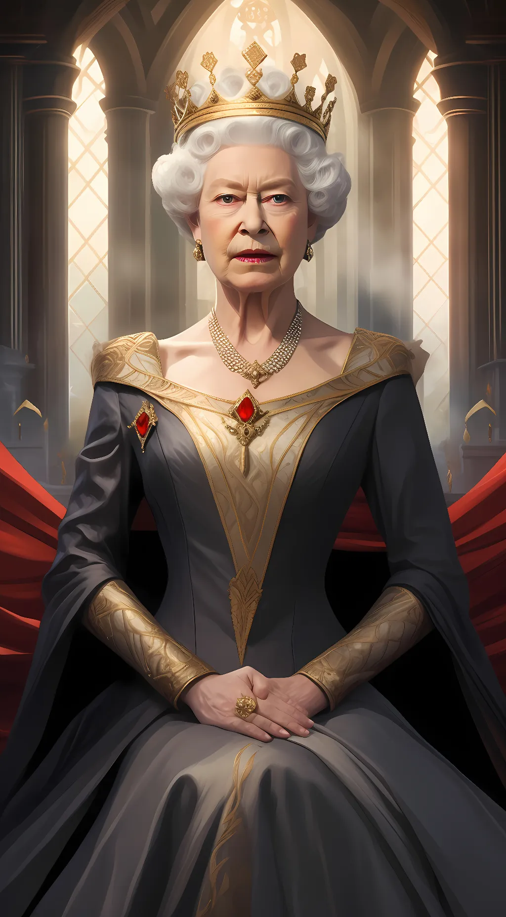 ai character: Queen Elizabeth II background