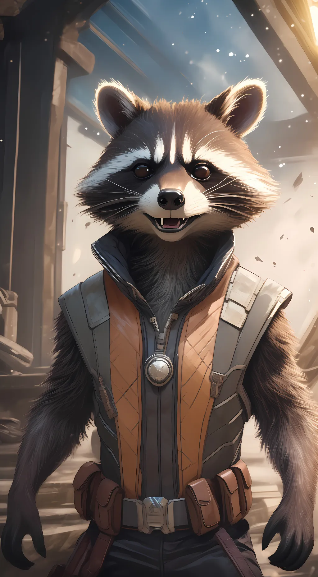 ai character: Rocket Raccoon  background