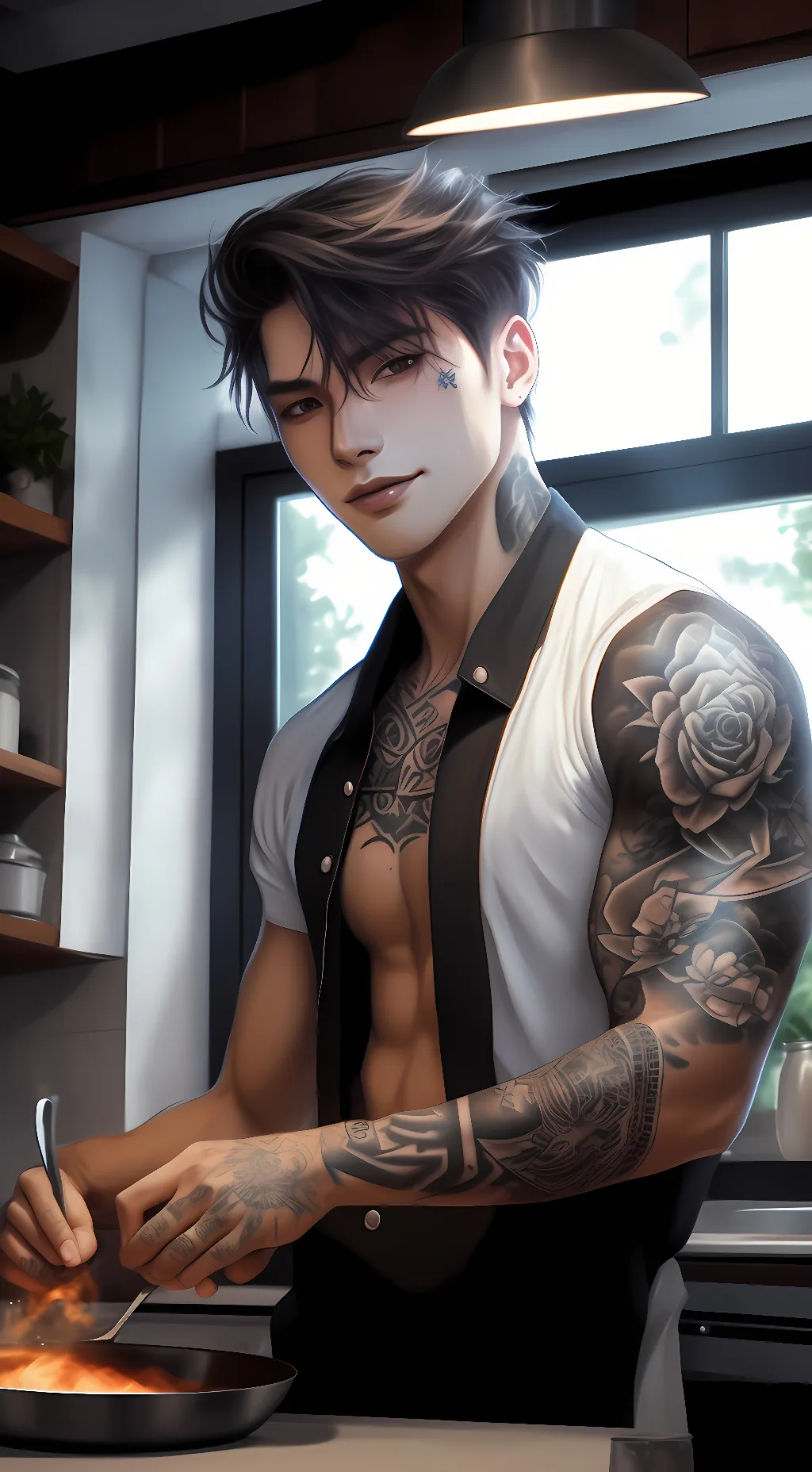 ai character: Justin  background