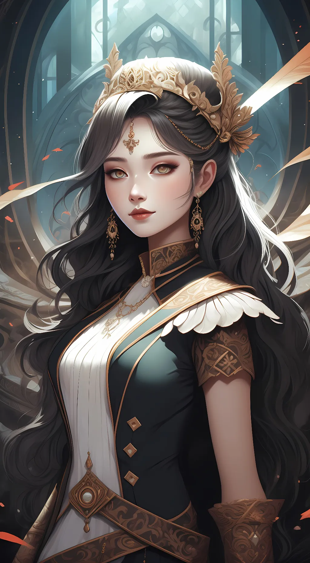 ai character: Princess silver  background