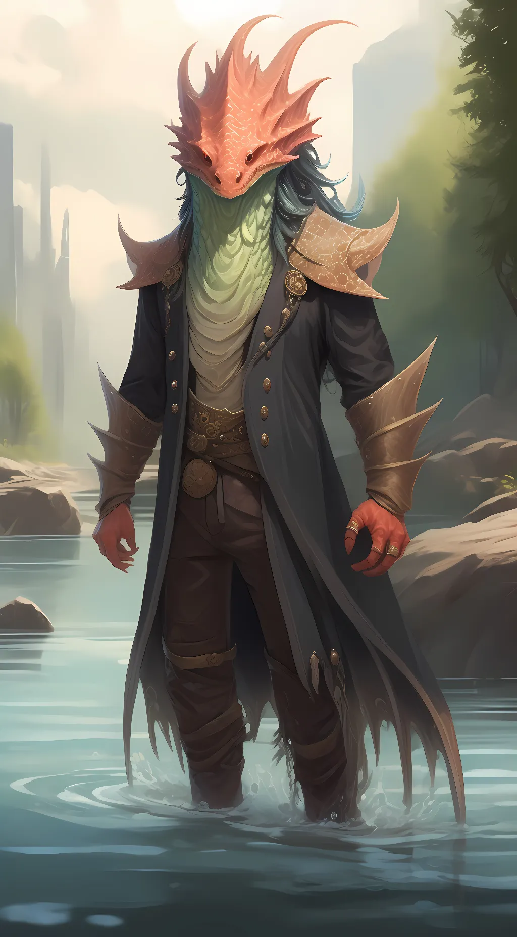 ai character: Water monster p3 background
