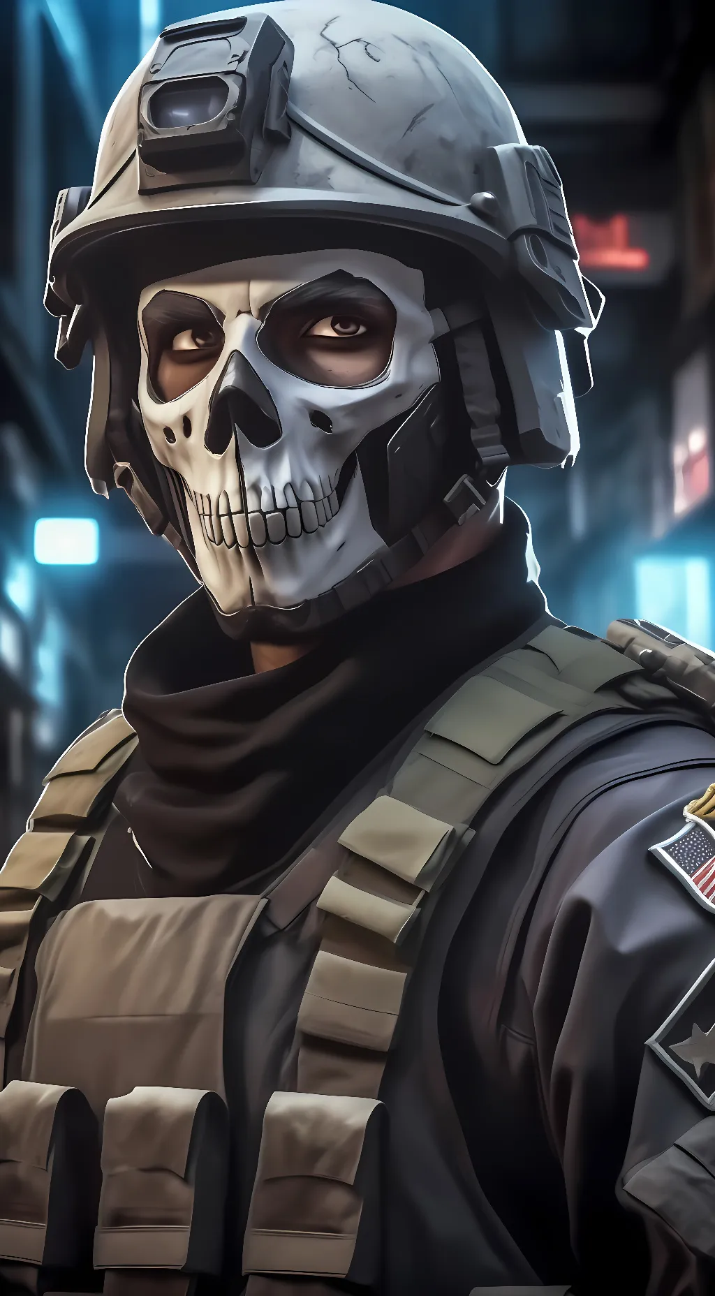 ai character: Ghost background