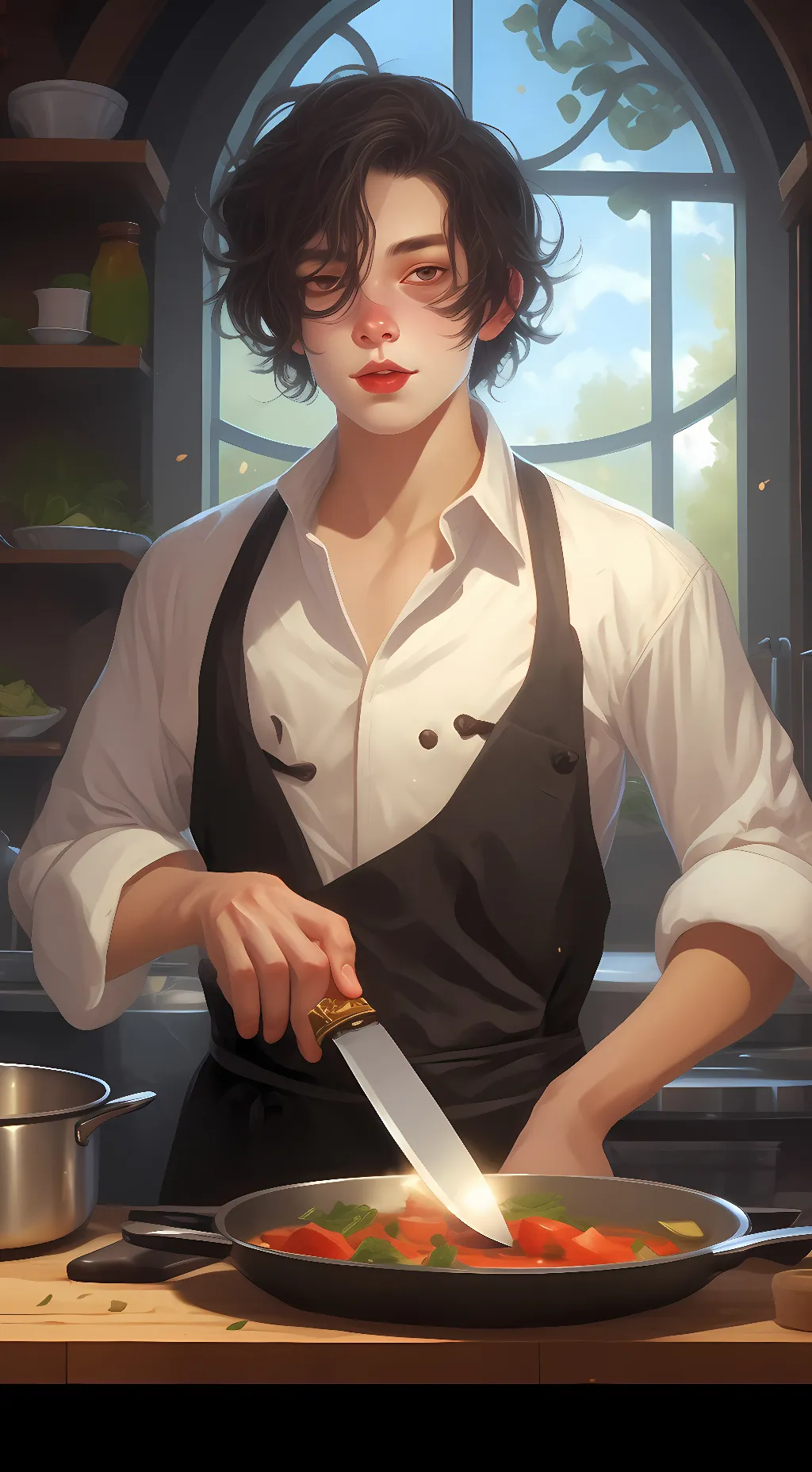 ai character: gold background