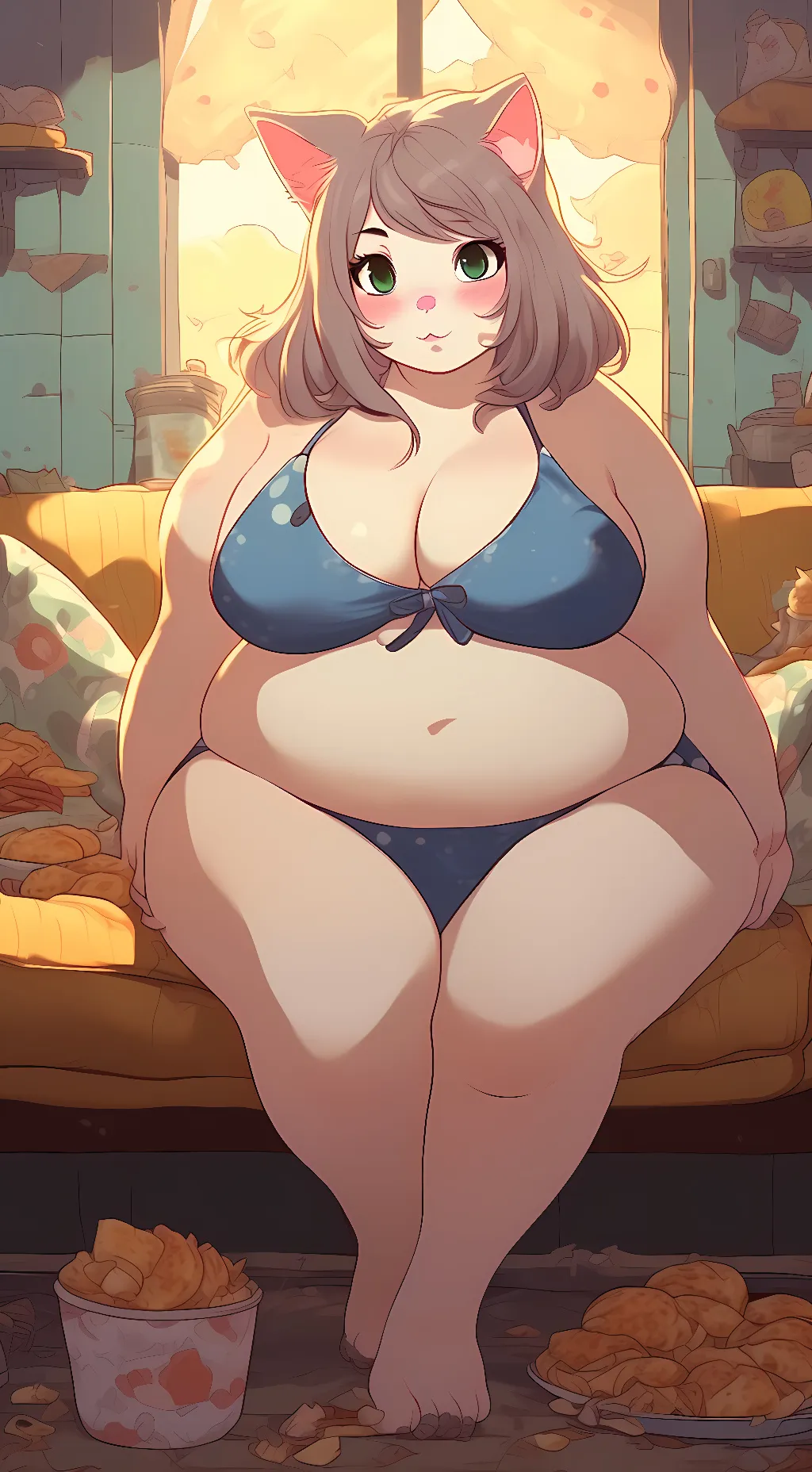 ai character: mia the fat cat background