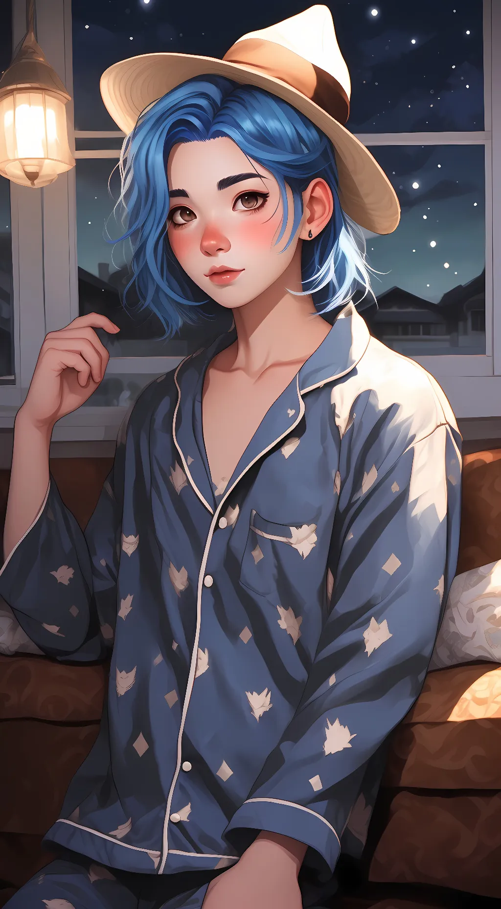 ai character: Moon fnaf human  background