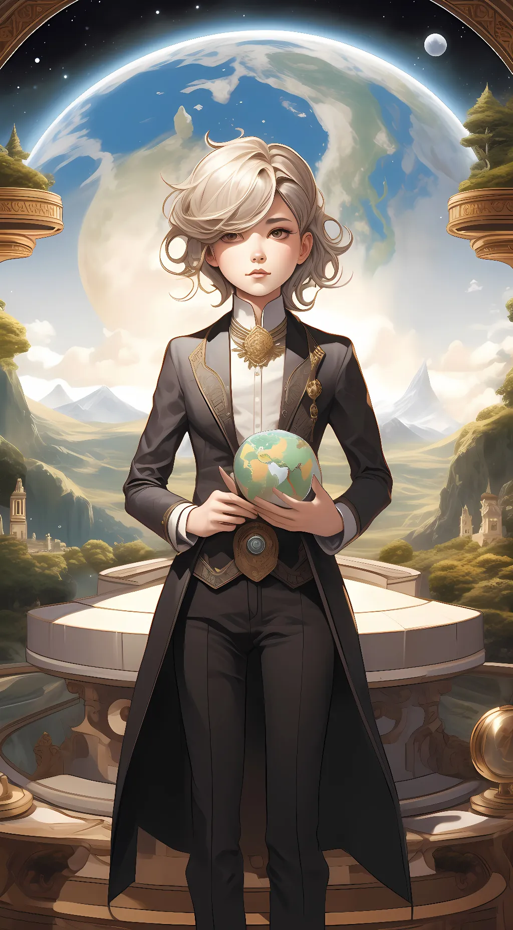 ai character: earth holder  background