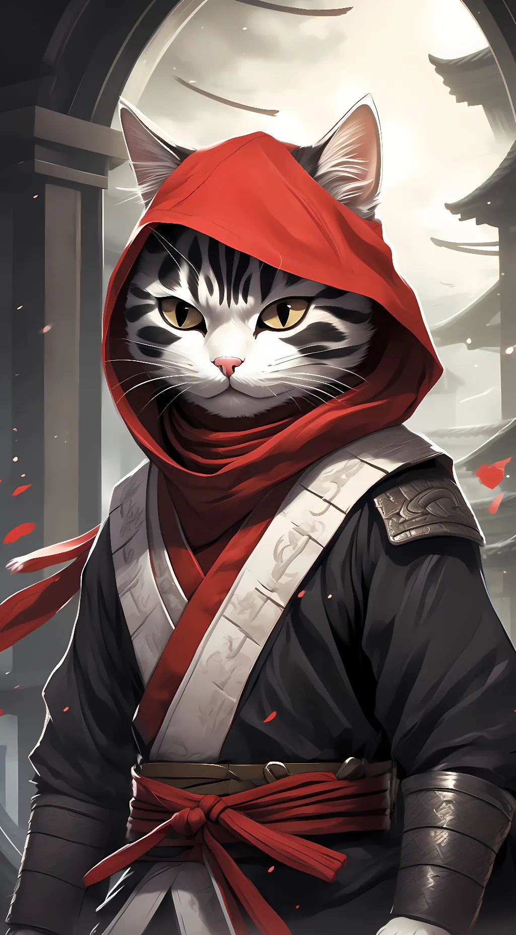 ai character: Ninja Cat background