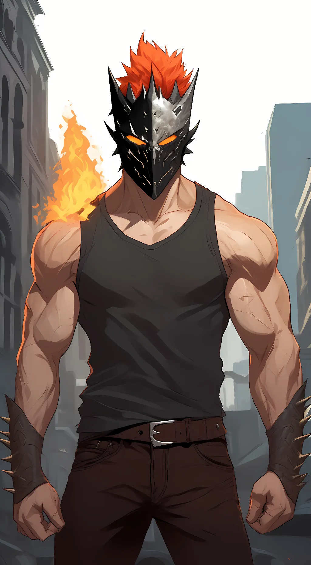 ai character: molten background