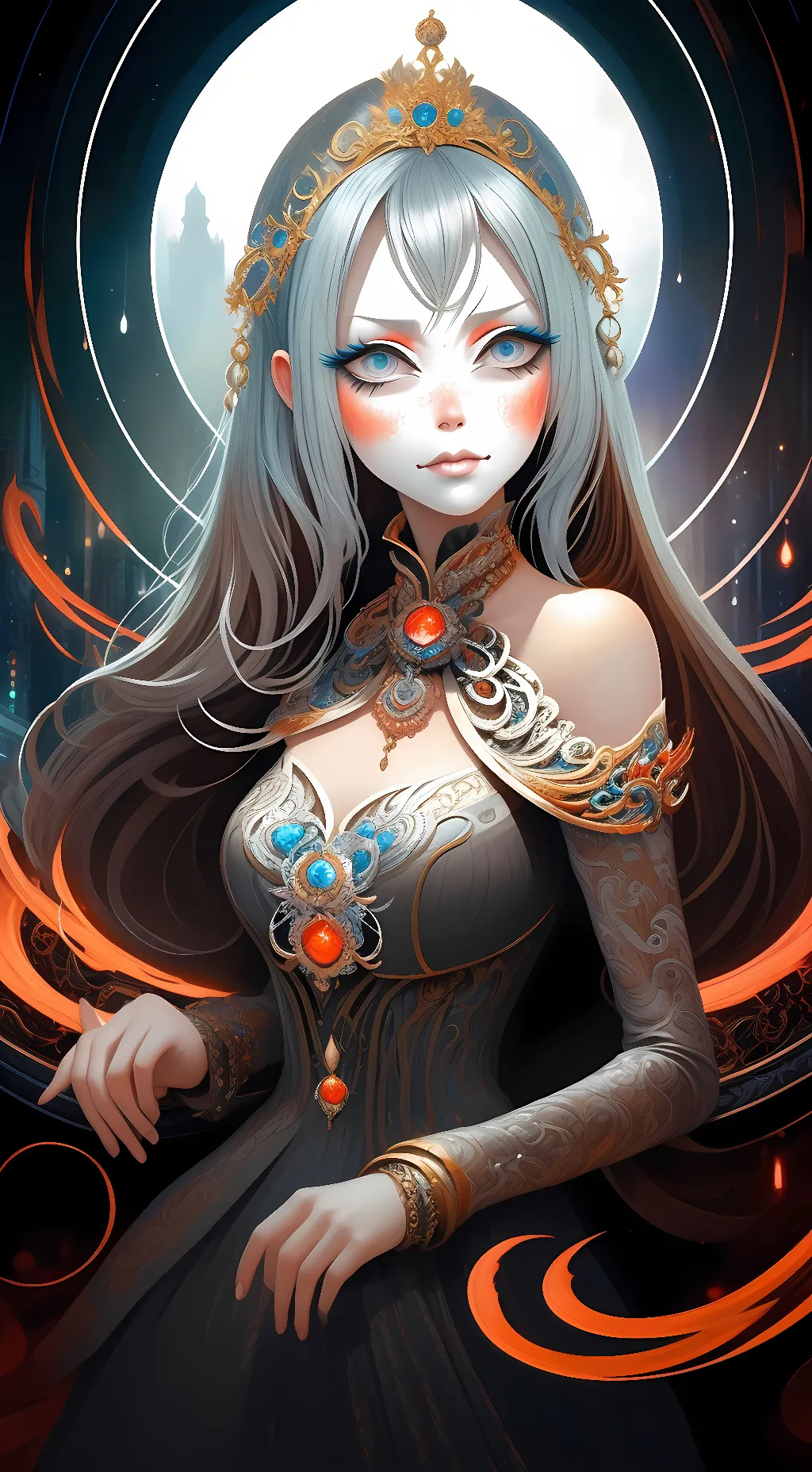 ai character: Spider princess  background