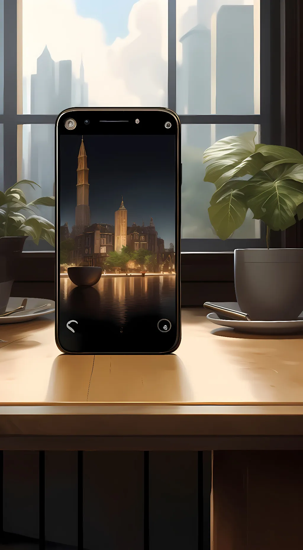 ai character: Phone background