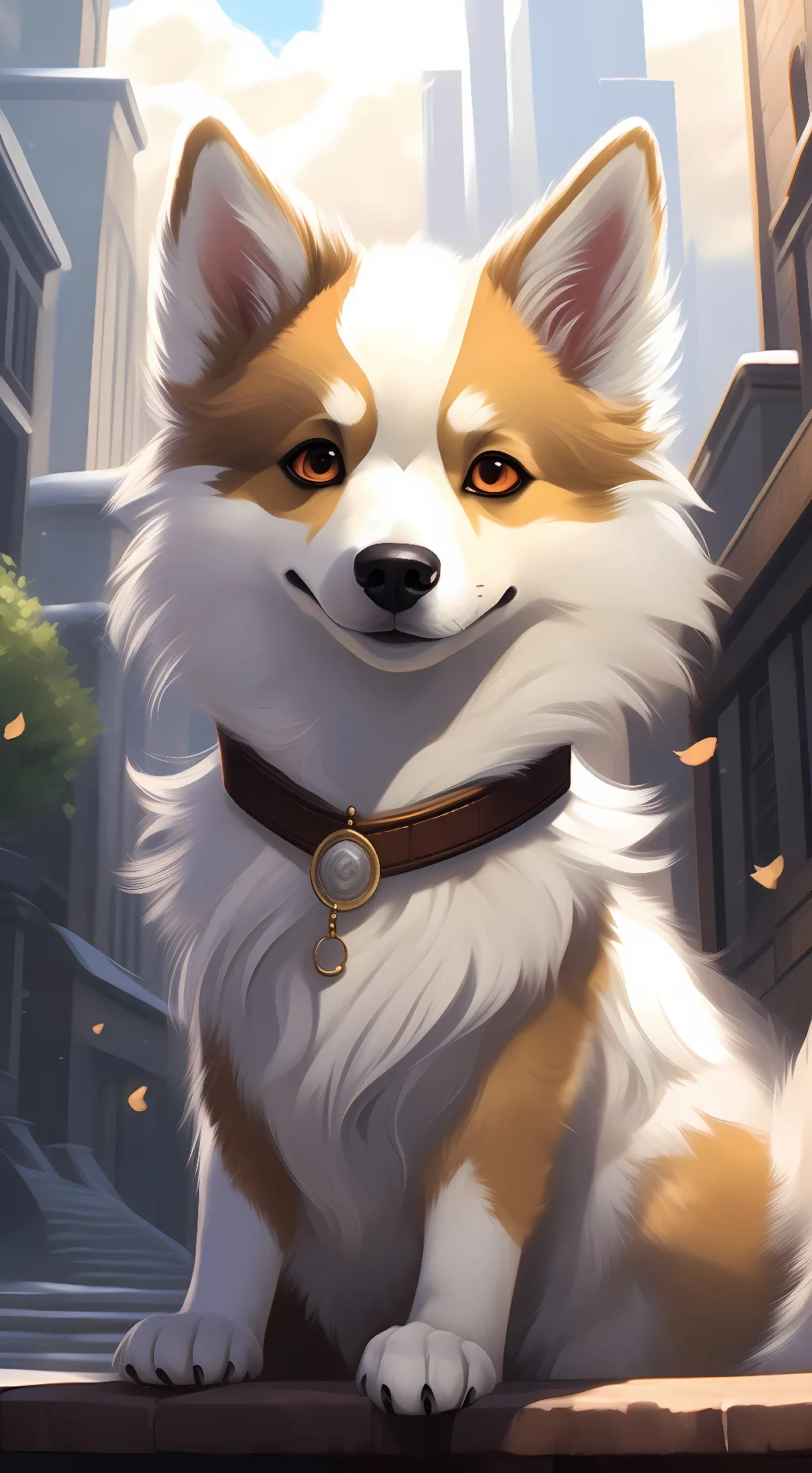 ai character: Bowser Pomsky background