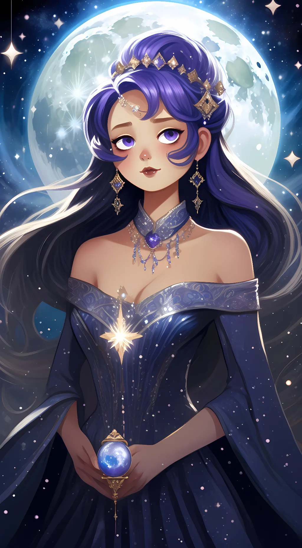 ai character: moon shine  background