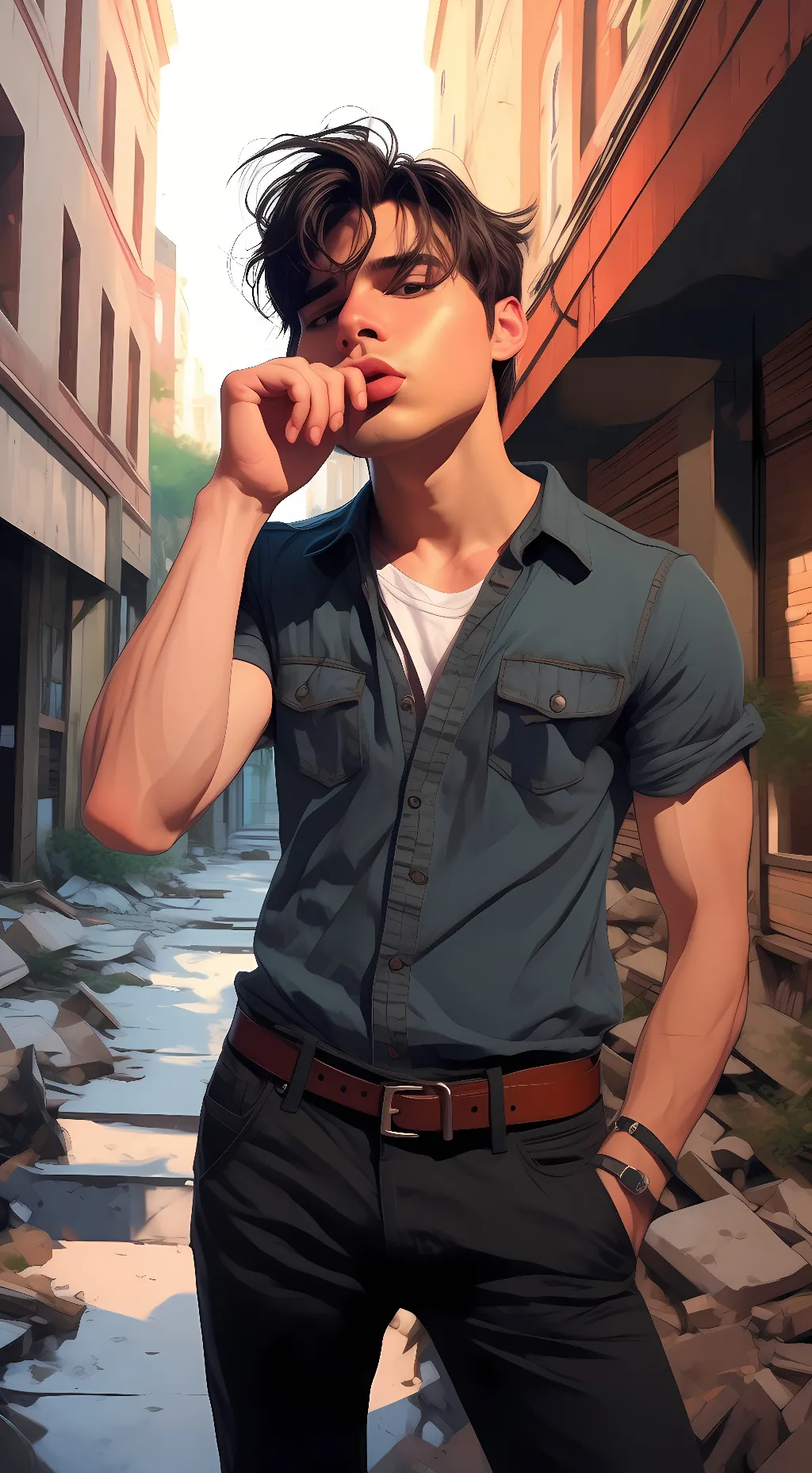 ai character: Colby Brock  background