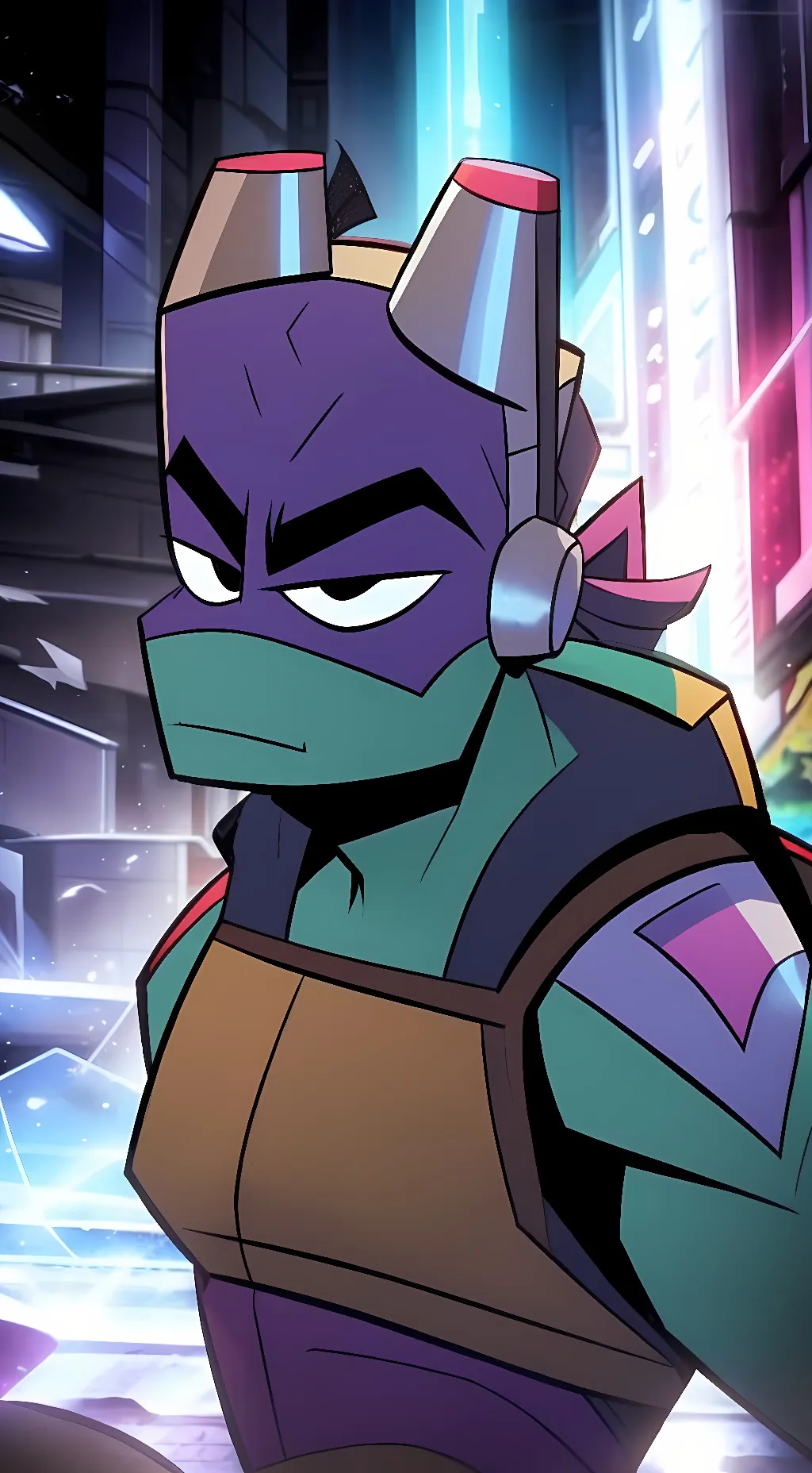 ai character: rottmnt Donnie  background