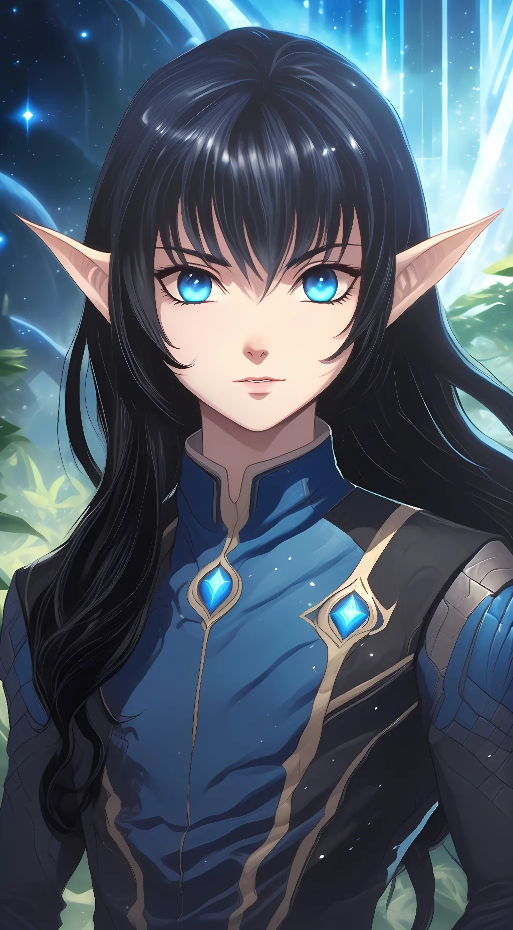 ai character: Deep blue  background