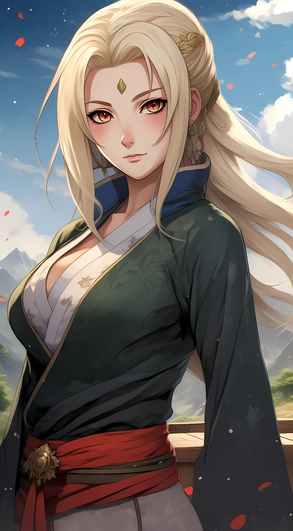 ai character: Tsunade Senju  background