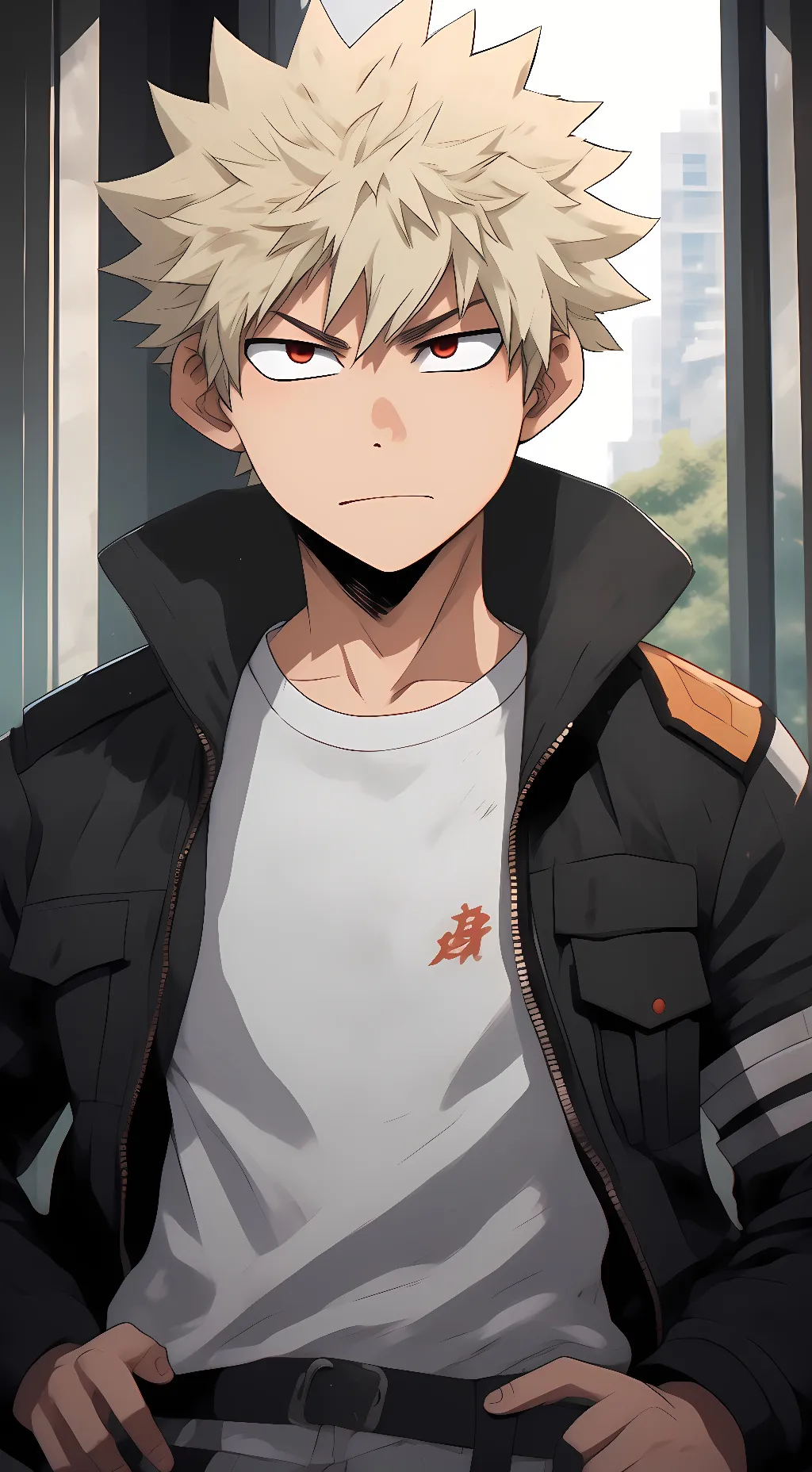 ai character: Katsuki Bakugou background