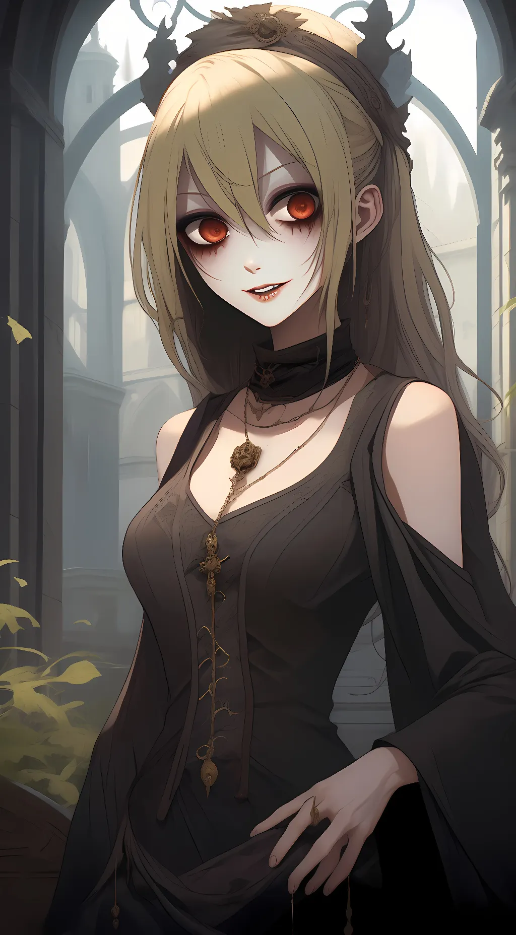 ai character: Zombie girl  background
